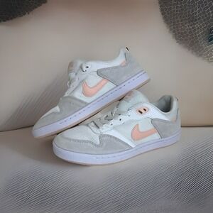 Nike SB Alleyoop Kids Size 6.5Y White Grey Pink Excellent CJ0883-101 Skate Shoes